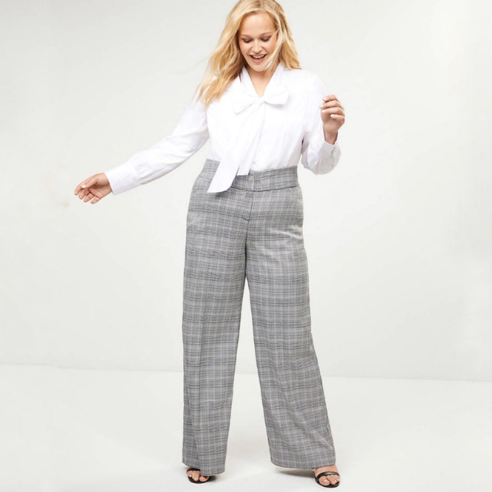 Lane Bryant The Allie Wide Leg Pant Plaid Size 16